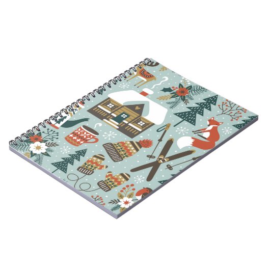 Met de hand getrokken naadloos  patroon met schatt notitieboek (Linkerzijde)