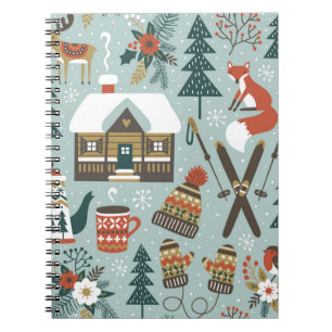 Met de hand getrokken naadloos  patroon met schatt notitieboek