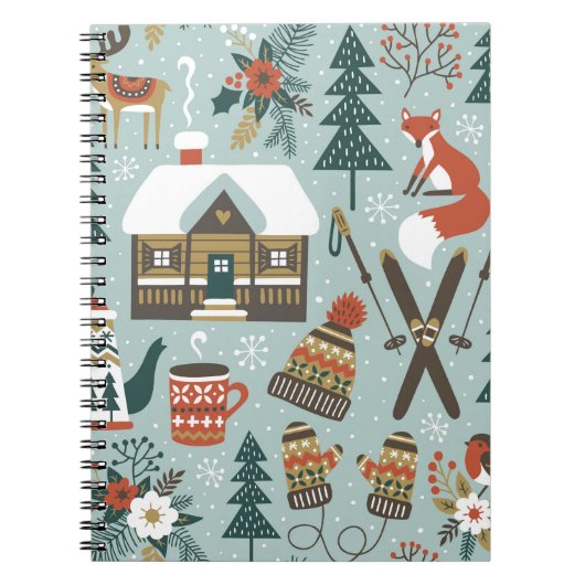 Met de hand getrokken naadloos  patroon met schatt notitieboek (Voorkant)