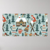 Met de hand getrokken naadloos  patroon met schatt poster (Voorkant)