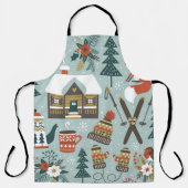 Met de hand getrokken naadloos  patroon met schatt schort (Voorkant)