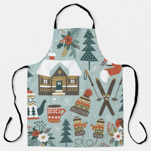 Met de hand getrokken naadloos  patroon met schatt schort