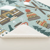 Met de hand getrokken naadloos  patroon met schatt sherpa deken (3/4)