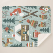 Met de hand getrokken naadloos  patroon met schatt sherpa deken (Voorkant (horizontaal))