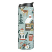 Met de hand getrokken naadloos  patroon met schatt thermosbeker (Gedraaid links)