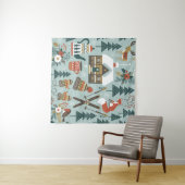 Met de hand getrokken naadloos  patroon met schatt wandkleed (In Situ (horizontaal))