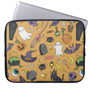 Met de hand getrokken naadloze patronen met schatt laptop sleeve