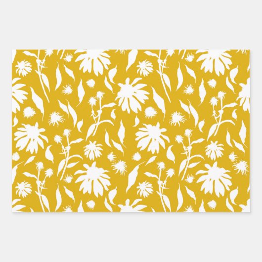 Met de hand getrokken naalden Blauw Geel Inpakpapier Vel (Voorkant 3)