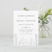 Met de hand getrokken Natuur Greenery Line Art Bla Kaart (Staand voorkant)