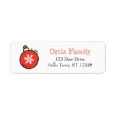 Met de hand getrokken Ornament, kerstlabel Etiket (Voorkant)