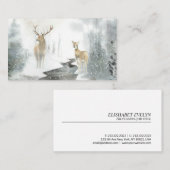 Met de hand getrokken paar herten waterverf visitekaartje (Voorkant / Achterkant)