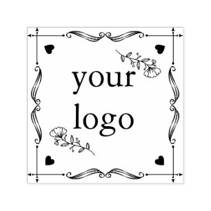 Met de hand getrokken paardenbloemen met een plein  zelfinktende stempel