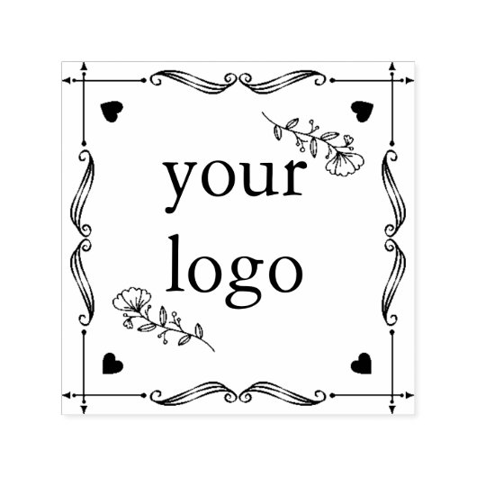 Met de hand getrokken paardenbloemen met een plein  zelfinktende stempel (Design)