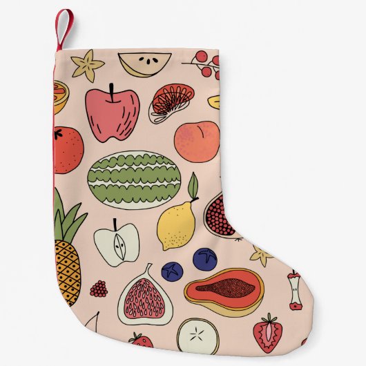 Met de hand getrokken patroon kleine kerstsok (Voorkant)