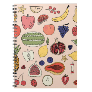 Met de hand getrokken patroon notitieboek