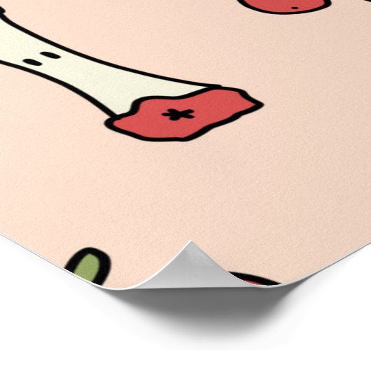 Met de hand getrokken patroon van vruchten poster (Hoek)