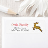 Met de hand getrokken rendier, Kerstmis Etiket (Insitu)