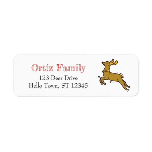 Met de hand getrokken rendier, Kerstmis Etiket (Voorkant)