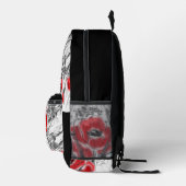 Met de hand getrokken rode papies bloemen bloemen bedrukte rugzak (Rechts)