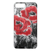 Met de hand getrokken rode papies bloemen bloemen Case-Mate iPhone case (Achterkant)