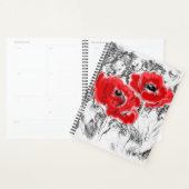 Met de hand getrokken rode papies bloemen bloemen planner (Display)