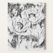 Met de hand getrokken rode papies bloemen bloemen planner (Achterkant)