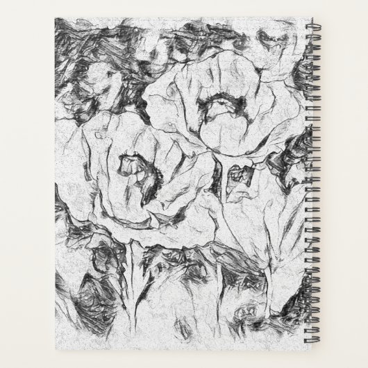 Met de hand getrokken rode papies bloemen bloemen planner (Achterkant)