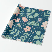 Met de hand getrokken, roestkleurige stof. Slijppa Cadeaupapier (Uitgerold)