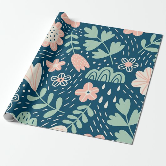 Met de hand getrokken, roestkleurige stof. Slijppa Cadeaupapier (Uitgerold)