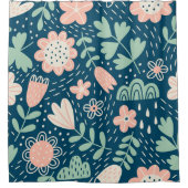 Met de hand getrokken, roestkleurige stof. Slijppa Douchegordijn (Voorkant)