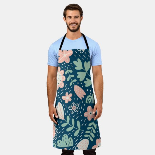 Met de hand getrokken, roestkleurige stof. Slijppa Schort (Gedragen)