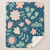 Met de hand getrokken, roestkleurige stof. Slijppa Sherpa Deken (Voorkant)