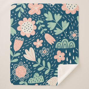 Met de hand getrokken, roestkleurige stof. Slijppa Sherpa Deken