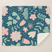 Met de hand getrokken, roestkleurige stof. Slijppa Sherpa Deken (Voorkant (horizontaal))