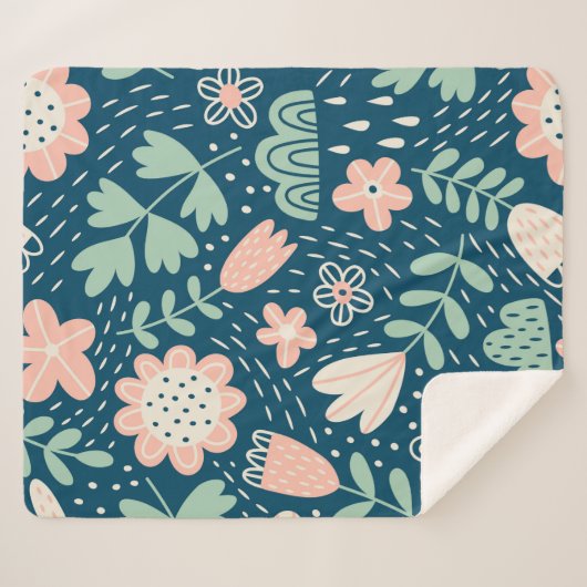 Met de hand getrokken, roestkleurige stof. Slijppa Sherpa Deken (Voorkant (horizontaal))