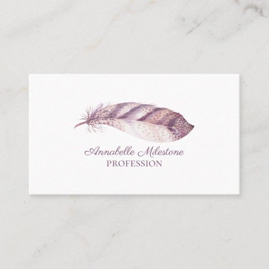 Met de hand getrokken roze paarse waterverf visitekaartje (Voorkant)
