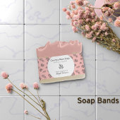 Met de hand getrokken Rozen bladeren Blush Soap Ba Uitnodigingen Wikkel