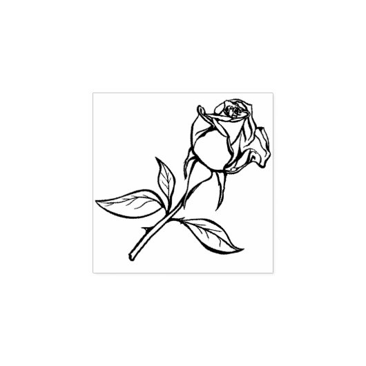 met de hand getrokken rozen rubberstempel (Afrduk)