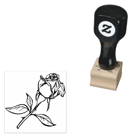 met de hand getrokken rozen rubberstempel (Gestempeld)