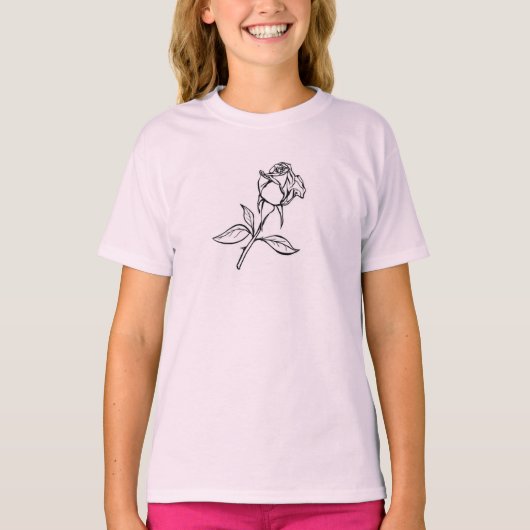 met de hand getrokken rozen t-shirt (Voorkant)