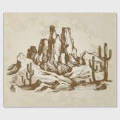 Met de hand getrokken schets. Typische landschapsw Cadeaupapier (Vlak)