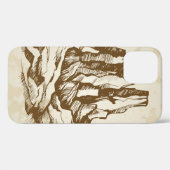 Met de hand getrokken schets. Typische landschapsw Case-Mate iPhone Case (Achterkant (horizontaal))