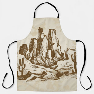 Met de hand getrokken schets. Typische landschapsw Schort