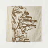 Met de hand getrokken schets. Typische landschapsw Wandkleed (Voorkant (horizontaal))