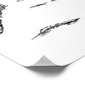 met de hand getrokken schets van de stromende rivi poster (Hoek)