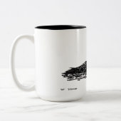 Met de hand getrokken set tweekleurige koffiemok (Links)