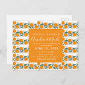 Met de hand getrokken Sinaasappel Botanisch Abstra Briefkaart (Voorkant / Achterkant)