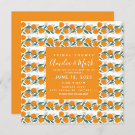 Met de hand getrokken Sinaasappel Botanisch Abstra Kaart