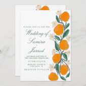 Met de hand getrokken Sinaasappel Botanische Abstr (Voorkant / Achterkant)