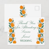 Met de hand getrokken Sinaasappel Botanische Abstr Briefkaart (Voorkant / Achterkant)